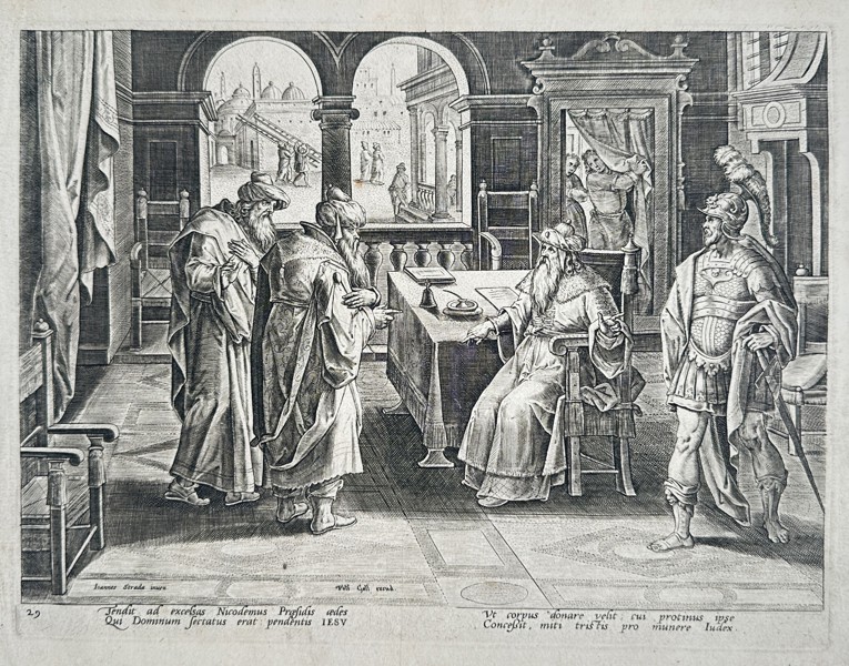 Philips Galle (1537–1612) – Christ Before Pilate (The Judgement) – Copperplate engraving (16th Century)