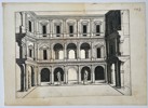 Giacomo Lauro (c. 1550–1605) – Courtyard of a Renaissance Palace (Cortile di Palazzo) – Copperplate engraving (17th Century)