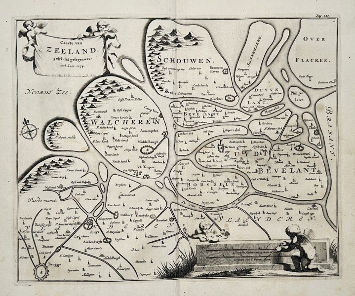 Matthaeus Smallegange (1624–1710) – Map of Zeeland (Netherlands) – Engraving (Circa 1696)