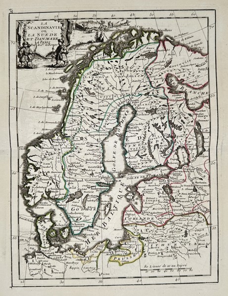 Georges-Louis Le Rouge (c. 1712–c. 1790) – Map of Northern Europe - Scandinavia or Sweden and Denmark / La Scandinavie ou La Suede et Danmark – Engraving, Hand-Coloured (Circa 1748–1756)