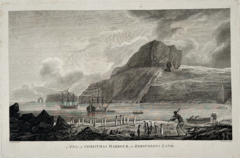 John Webber (1751–1793) – A View of Christmas Harbour, in Kerguelen's Land – Large Folio (1784)