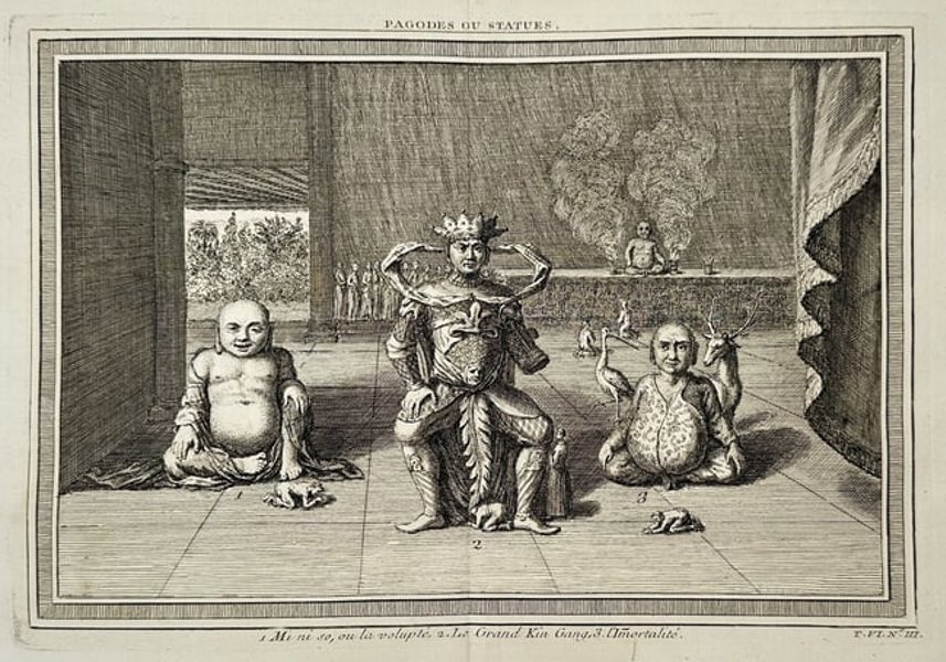 Antoine-François Prévost d'Exiles (1697–1763) – Pagodas or Statues - Engraving