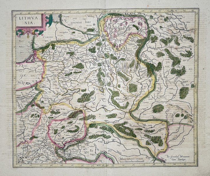 Johannes Janssonius (1588–1664) - Map of Lithuania - Hand-colored Engraving (Mid-17th Century)