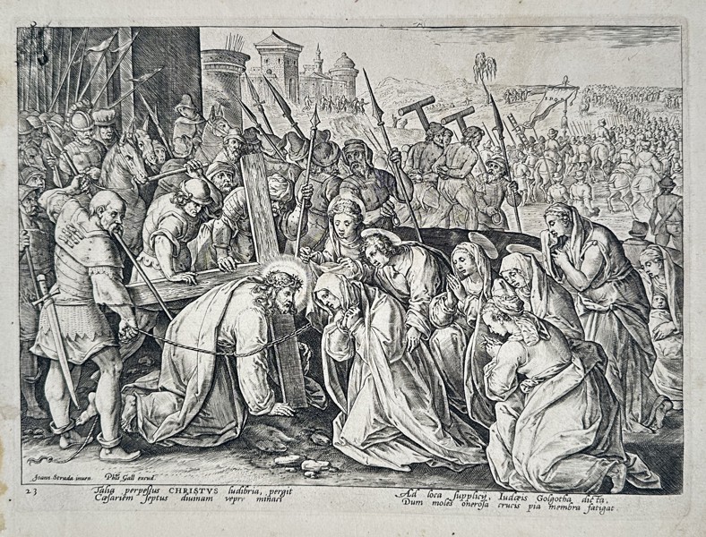 Adriaen Collaert (1560–1618) - Christ Carrying the Cross - Copperplate Engraving (Late 16th Century)