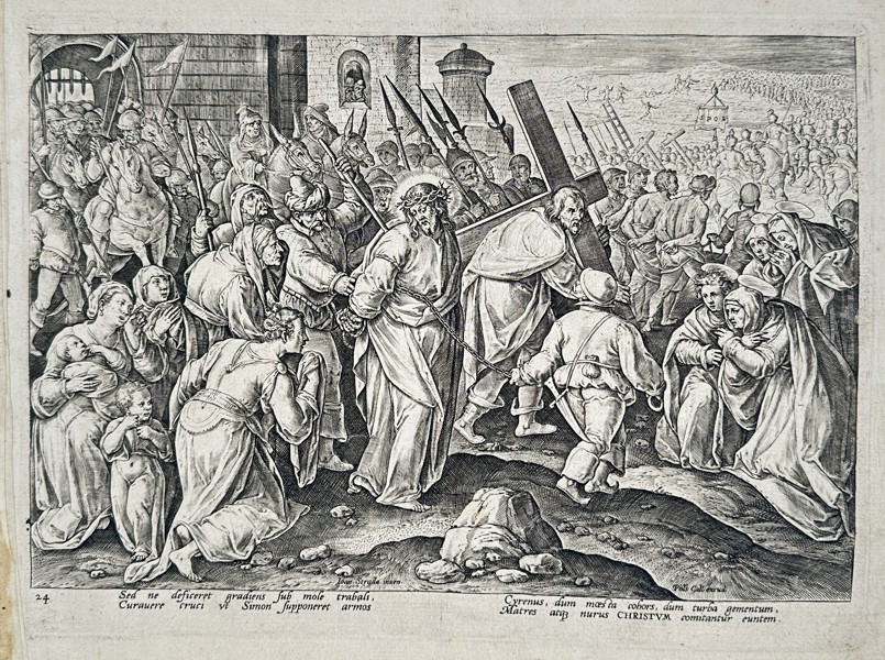 Adriaen Collaert (1560–1618) - Christ Carrying the Cross to Calvary - Copperplate Engraving (Late 16th Century)