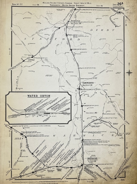 Midland Railway Company - Railwayana - Tamworth - Water Orton District, Sheet 26A