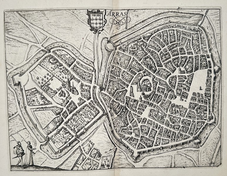 Lodovico Guicciardini (1521–1589) - Map of the City of Arras - Copperplate Engraving (Late 16th Century)