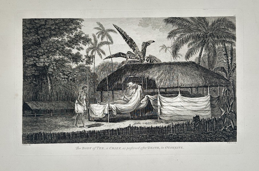 John Webber (1751–1793) - The Body of Tee, a Chief, in Otaheite - Copperplate Engraving (Late 18th Century)