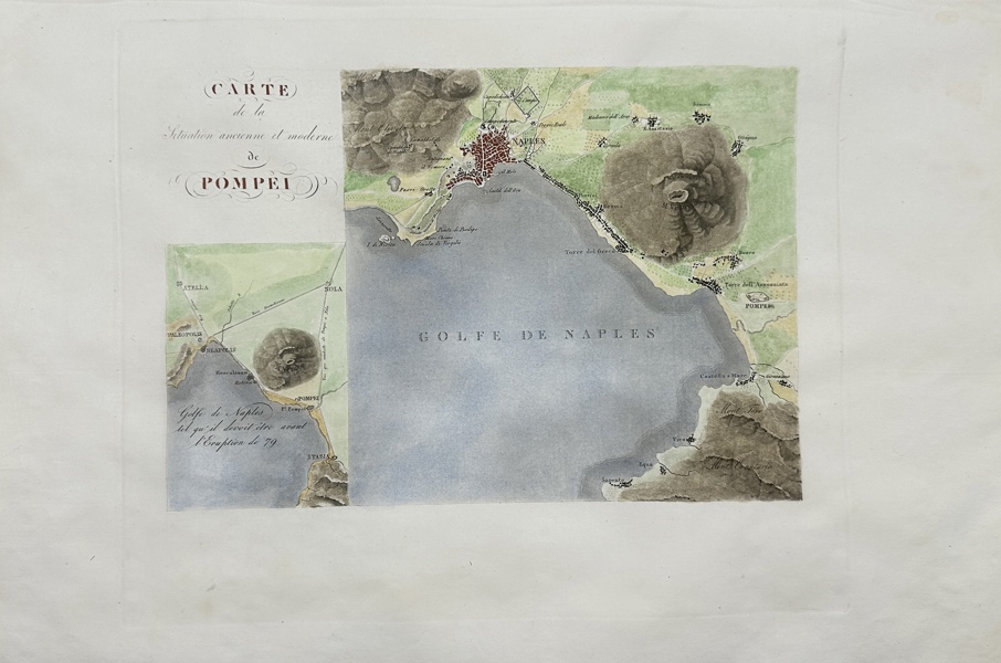 Paolo Fumagalli - Map of Pompeii with Mount Vesuvius, Naples - Italy