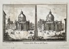 Giovanni Domenico Cassini (1625–1712) - View of the Piazza del Popolo, Rome - Copperplate Engraving (Late 18th Century)