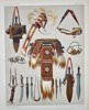 Pieter Willem Marinus Trap (1852–1905) - Ceremonial Garment and Weapons (Ethnographic Plate) - Color Lithograph (Late 19th Century)