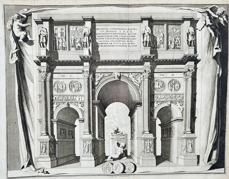 Jan Goeree (1670–1731) - The Arch of Constantine the Great, Rome (Frontispiece) - Copperplate Engraving (Early 18th Century)