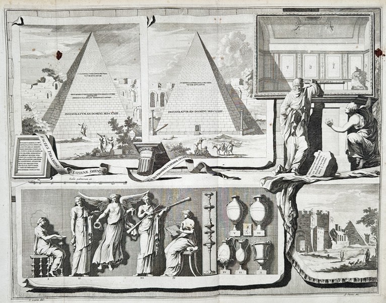 Jan Goeree (1670–1731) - Studies of Pyramids and Classical Antiquities - Copperplate Engraving (Early 18th Century)