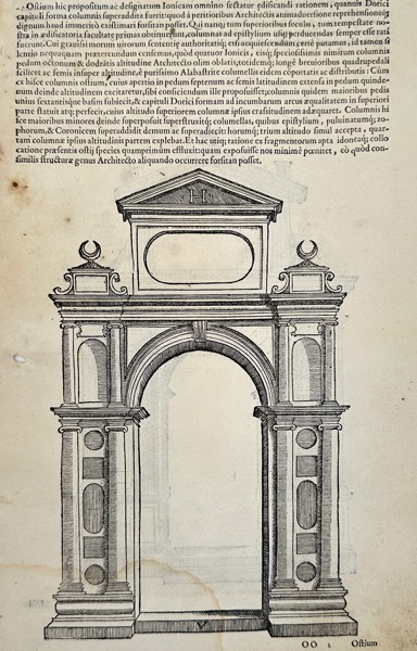 Sebastiano Serlio (1475–1554) - Design for a Roman Triumphal Arch - Woodcut (16th Century)