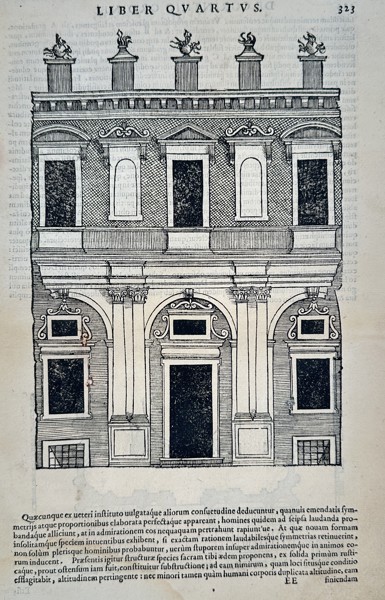 Sebastiano Serlio (1475–1554) - Facade Design for a Renaissance Palace - Woodcut (16th Century)