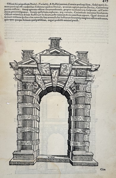 Sebastiano Serlio (1475–1554) - Elevation Design for a Composite Archway - Woodcut (16th Century)