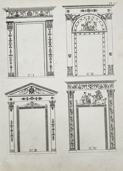 Joseph Beunat (19th century) - Designs for Ornamental Door and Window Frames - Copperplate Engraving (Early 19th Century)