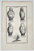 Bernard de Montfaucon (1655–1741) - Studies of Ancient Egyptian Canopic Jars - Copperplate Engraving (Early 18th Century)
